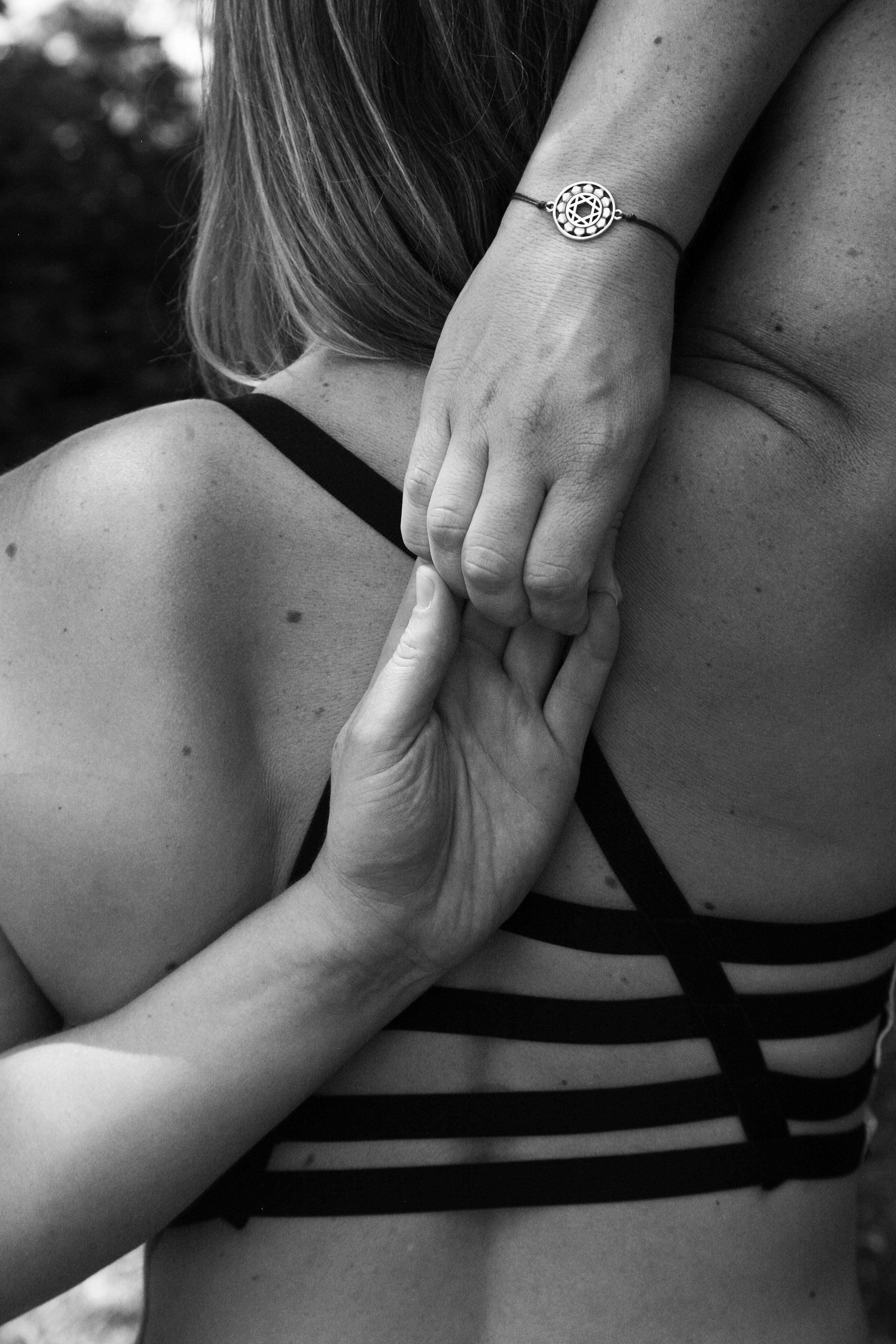 A hand bind pose in hatha yoga.